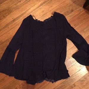 Navy shirt with detail back